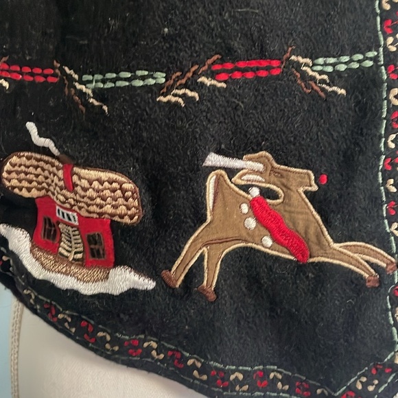 New Directions Black V-Neck Sweater Vest with Snowflake Embroidery - Picture 2 of 5